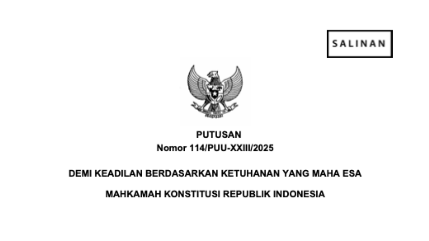 Putusan Mahkamah Konstitusi No.114/PUU-XXIII/2025